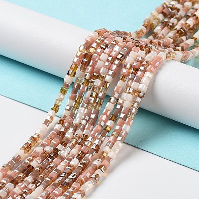 Gradient Color Electroplate Glass Bead Strands X-GLAA-E042-05-B06-1