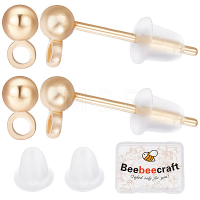 60Pcs Brass Stud Earrings Findings KK-BBC0004-99-1