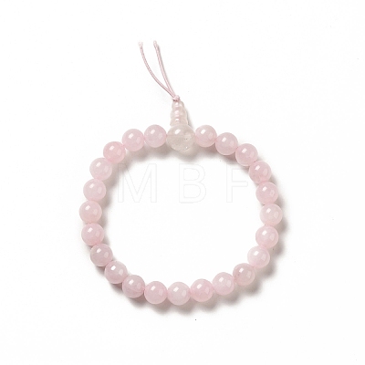 Natural Rose Quartz Gourd Beaded Stretch Bracelet for Women G-G997-G05-1