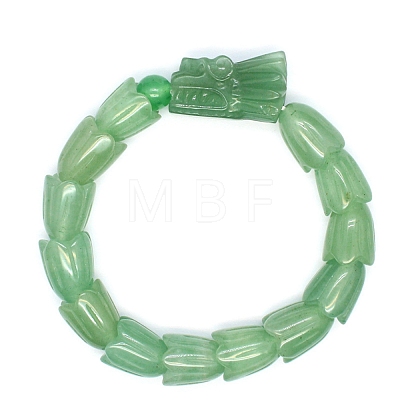 Natural Green Aventurine Beads Stretch Bracelets for Men PW-WG4D073-02-1