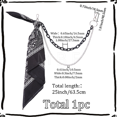 1Pc Alloy Curb Chain & Plastic Paperclip Chain Double Layer Chains for Pants AJEW-BM0001-26-1