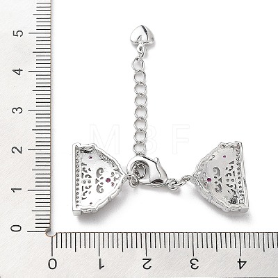 Brass Micro Pave Cubic Zirconia Chain Extender with Glass KK-G474-10P-02-1