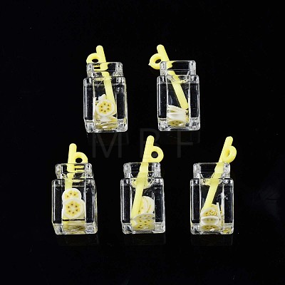 Imitation Drink Resin Pendants CRES-S359-32-1