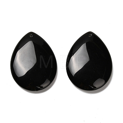 Natural Black Obsidian Pendants G-Z088-02C-1
