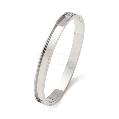 304 Stainless Steel Grooved Bangle Base SA-CBACA70-02P-1