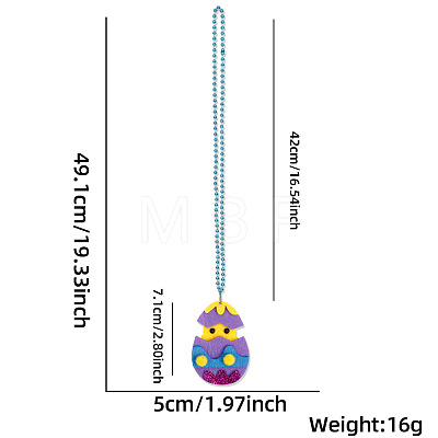 Easter Felt Cloth Pendant Plastic Ball Chain Necklaces for Kid FS-WGB688F-07-1