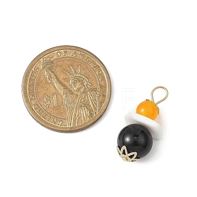 3Pcs 3 Styles Natural Green Aventurine & Black Onyx & White Jade & Malaysia Jade Pendants PALLOY-JF04710-1