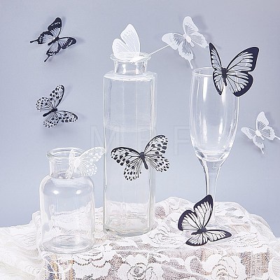 Artificial Plastic Butterfly Decorations DJEW-PH0002-04-1