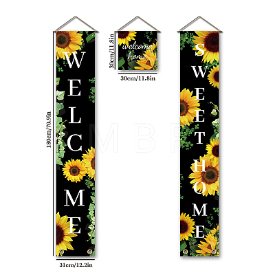 Polyester Hanging Sign for Home Office Front Door Porch Decorations HJEW-WH0023-012-1