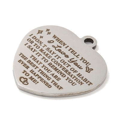 Non-Tarnish Valentine's Day 201 Stainless Steel Pendants STAS-L079-24P-04-1