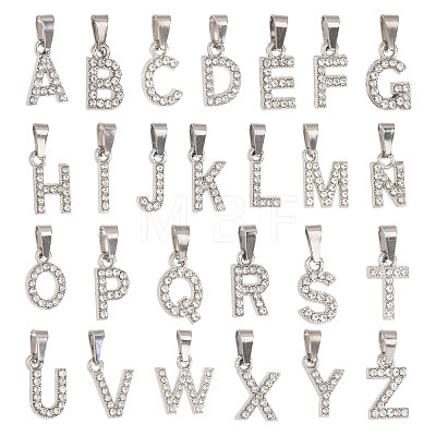 26Pcs Alloy with Crystal Rhinestone Charms PALLOY-CA00043-1