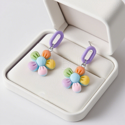 Acrylic Stud Dangle Earrings WG8B58E-01-1