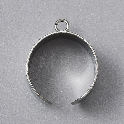 304 Stainless Steel Open Cuff Finger Ring Components X-STAS-WH0029-40B-P-1