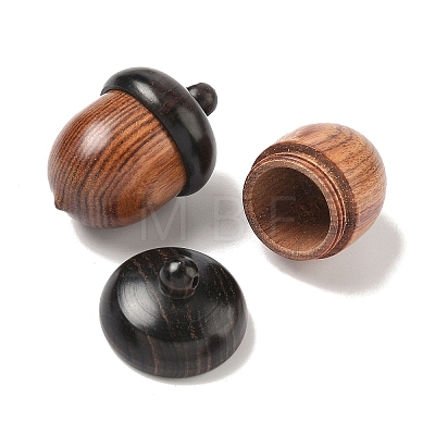 Wooden Acorn Box Jewelry Pendants WOOD-WH0022-06D-1