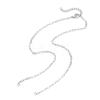 2.5MM 304 Stainless Steel Paperclip Chain Necklace Making AJEW-JB01496-01-1