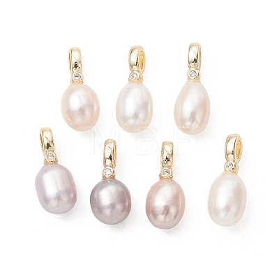 Natural Freshwater Pearl Pendants PALLOY-JF05459-1