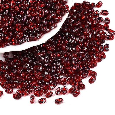 Picasso Spray Painted Glass Seed Beads SEED-T006-04-34-1