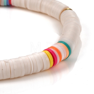 Handmade Polymer Clay Heishi Beads Stretch Bracelets BJEW-JB05304-01-1