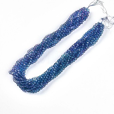 Baking Paint Transparent Glass Beads Strands DGLA-A035-T6mm-A07-1