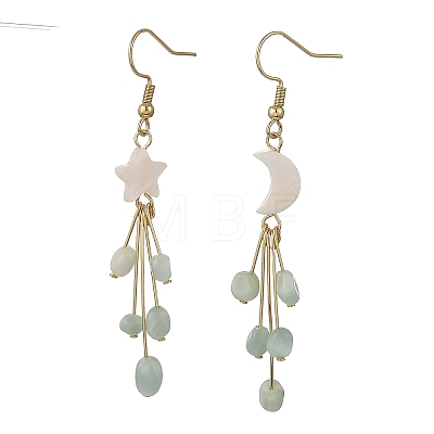 304 Stainless Steel Glass Dangle & Drop Earrings EJEW-JE07525-1