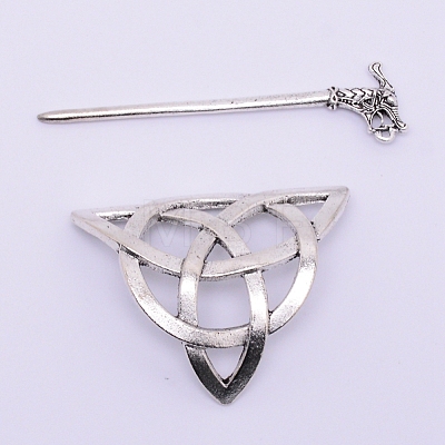 Tibetan Style Alloy Hair Forks OHAR-WH0016-35-1
