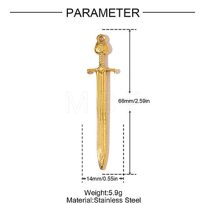 304 Stainless Steel Big Pendants STAS-OY006-21G-1