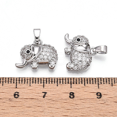 Brass Micro Pave Cubic Zirconia Pendants KK-T070-64P-1