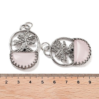 Natural Rose Quartz Bag Pendants G-Q163-06AS-05-1