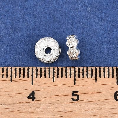 Rack Plating Brass Rhinestone Spacer Beads RSB028NF-01S-1
