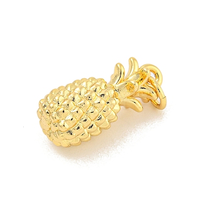 Rack Plating Pineapple Brass Pendants KK-K341-56G-1