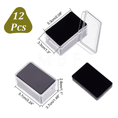 Rectangle Clear Plastic Loose Diamond Display Boxes CON-WH0092-60B-1