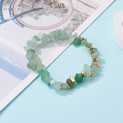 Natural Green Aventurine Chip Beads Stretch Bracelets BJEW-JB06599-04-1
