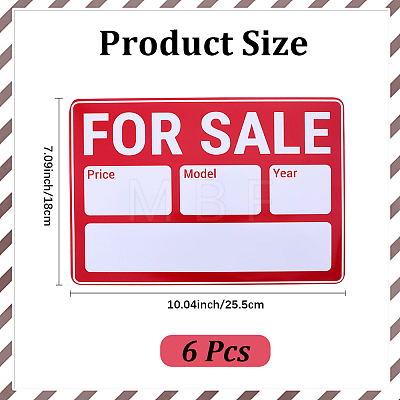 6Pcs Paper For Sale Sign Car Stickers DIY-CP0014-03-1
