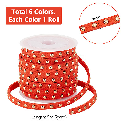   6 Rolls 6 Colors Faux Suede Cord LW-PH0002-28-1