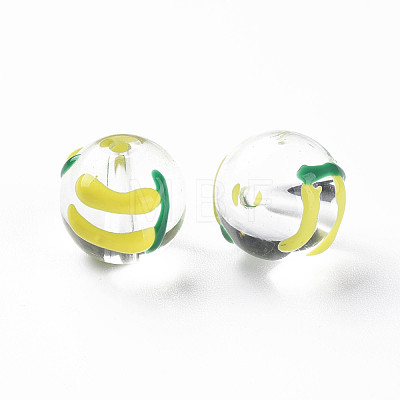 Transparent Glass Enamel Beads GLAA-N049-022-1