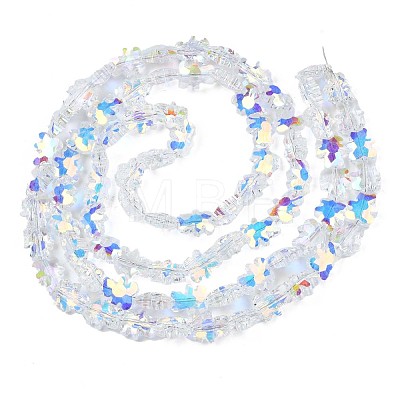 Electroplate Transparent Glass Beads Strands EGLA-N002-21A-B01-1