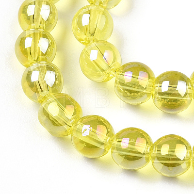 Electroplate Transparent Glass Beads Strands GLAA-T032-T6mm-AB12-1