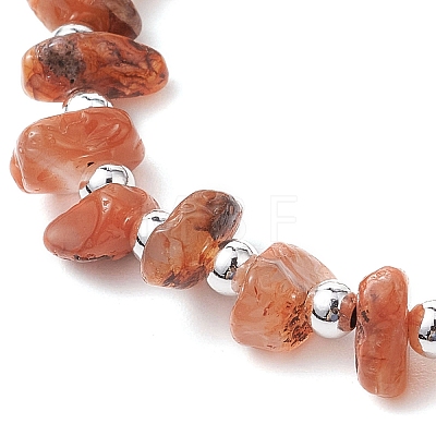 Natural Red Agate Braided Bead Bracelets for Women BJEW-JB11107-01-1