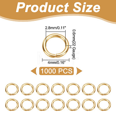 1000Pcs 304 Stainless Steel Open Jump Rings STAS-AR0002-11-1