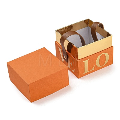Square Love Print Cardboard Paper Gift Box CON-G019-01C-1