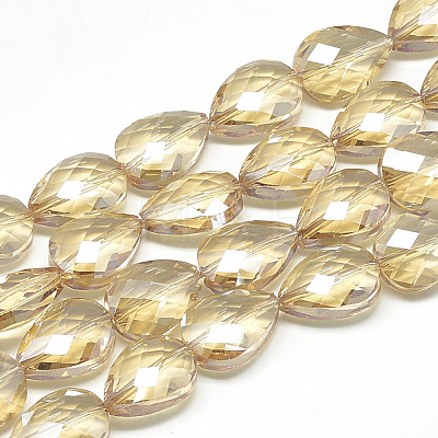 Electroplate Glass Beads Strands EGLA-S151-18x13mm-M-1