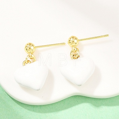 Brass Enamel Stud Earring EJEW-Z164-19G-1