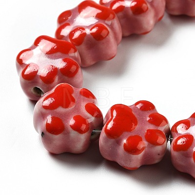 Handmade Printed Porcelain Beads PORC-F005-02D-1