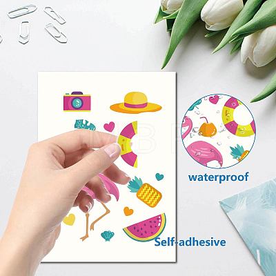 8 Sheets 8 Styles PVC Waterproof Wall Stickers DIY-WH0345-179-1