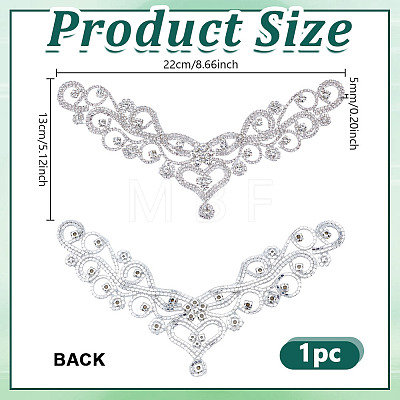 Flower Hotfix Rhinestone Iron on Patches Appliques DIY-WH0671-064A-1