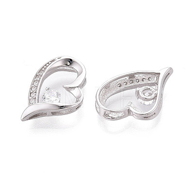 925 Sterling Silver Micro Pave Clear Cubic Zirconia Pendants STER-T008-81B-P-1