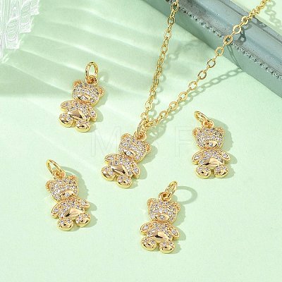 SHEGRACE Brass Micro Pave Clear Cubic Zirconia Pendants XGRQ3P579-633G-1