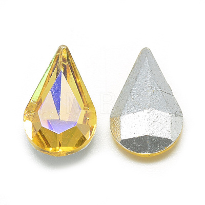 Pointed Back Glass Rhinestone Cabochons RGLA-T014-8x13mm-08-1