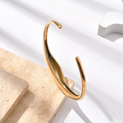 304 Stainless Steel Cuff Bangles for Women BJEW-B108-06G-1