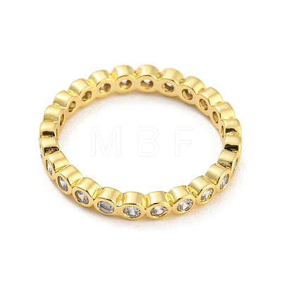 Rack Plating Brass Finger Ring with Cubic Zirconia RJEW-D014-01B-G-1